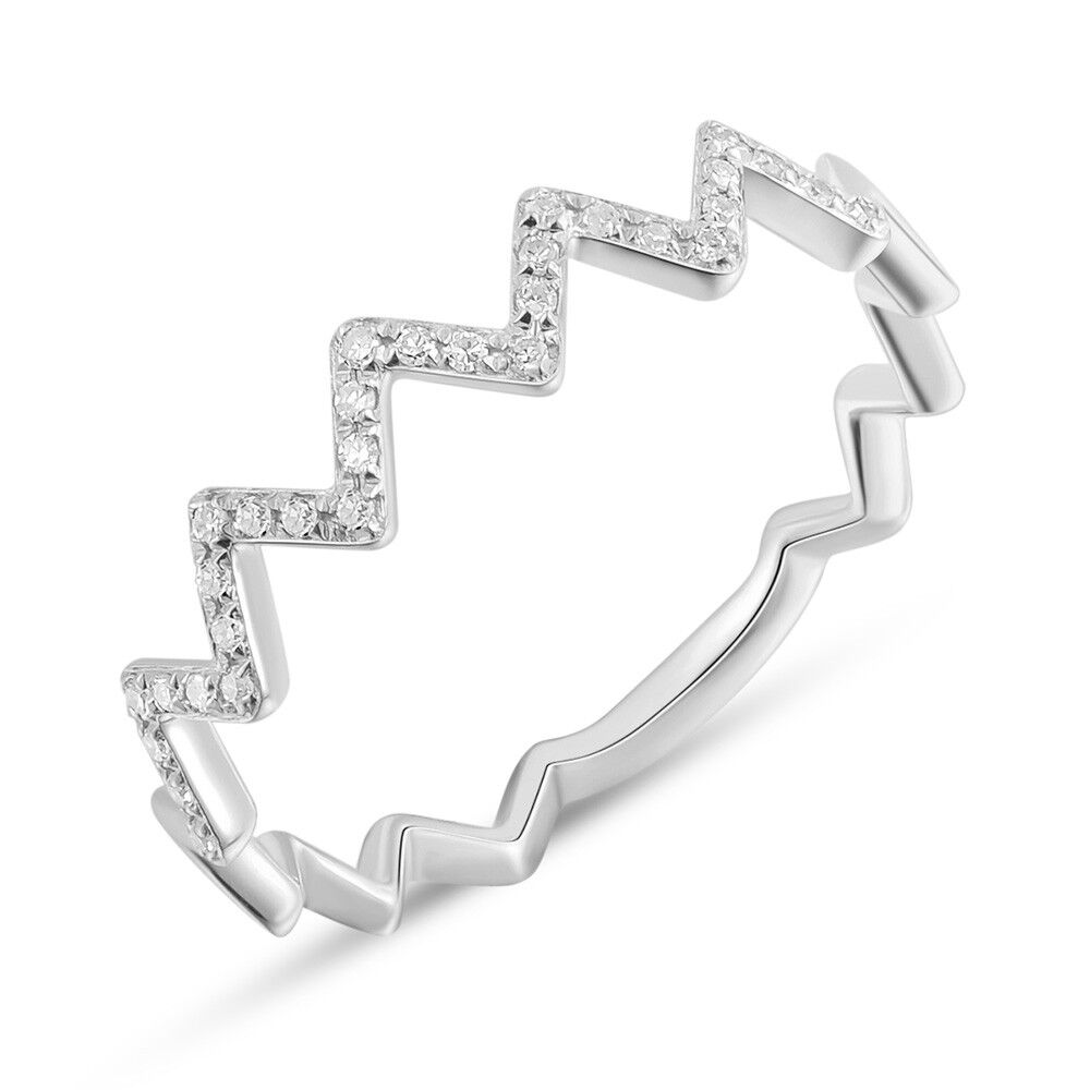 Bague Flash avec diamants, or blanc 18 carats