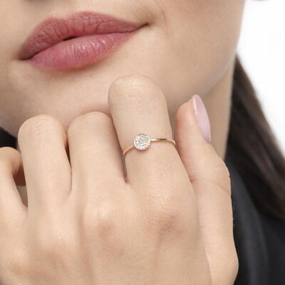 Pavé ring with diamonds, 18K rose gold