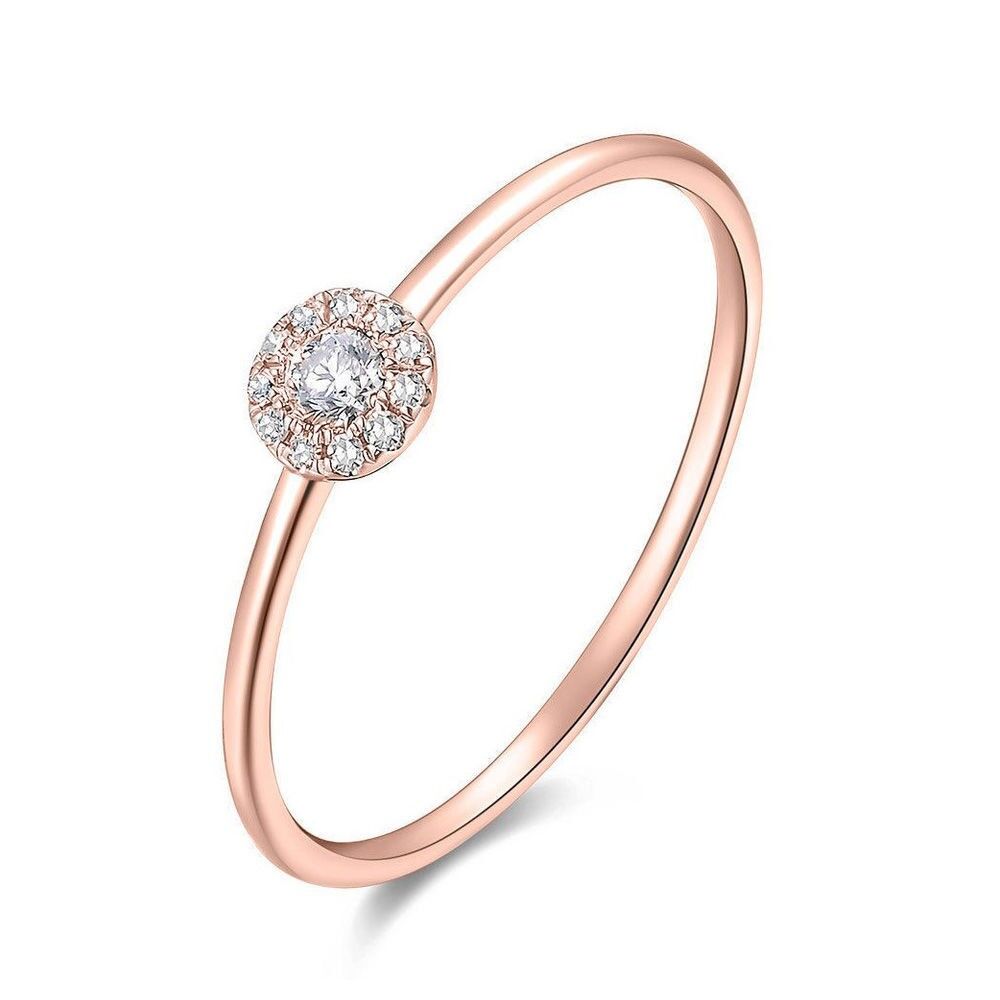 Anello Pavé II con diamanti, oro rosa 18 carati