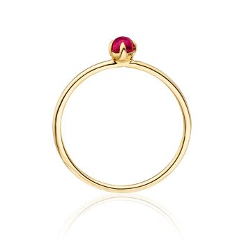 Bague cabochon, or jaune 14 carats, rubis 2