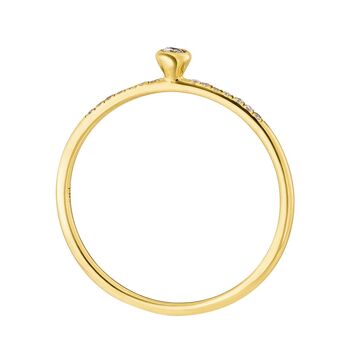 Bague Petite, Diamant Blanc, Or Jaune 14K 2