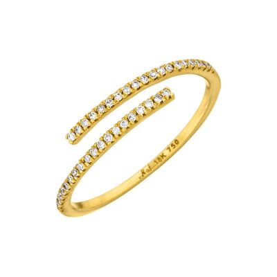 Ring Open with diamonds, 18K yellow gold