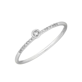 Bague Petite, Diamant Blanc, Or Blanc 14K 1