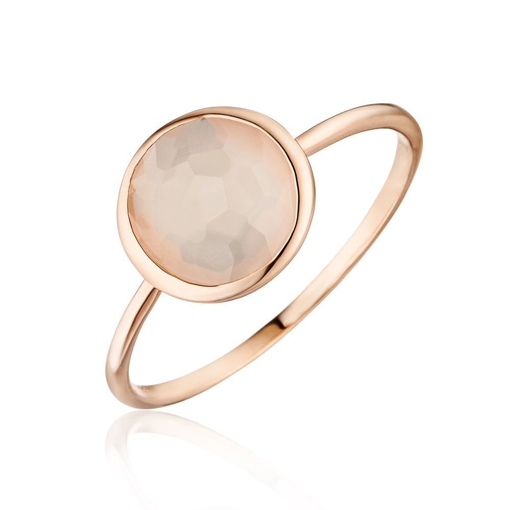 Ring 14 K Roségold, Rosenquarz
