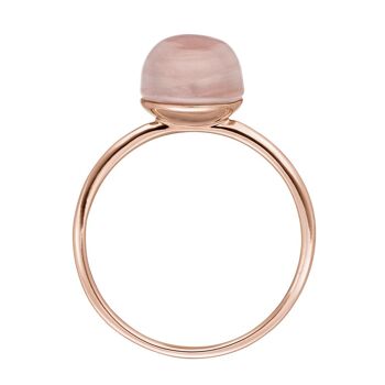 Bague cabochon II, or rose 14K, quartz rose 1