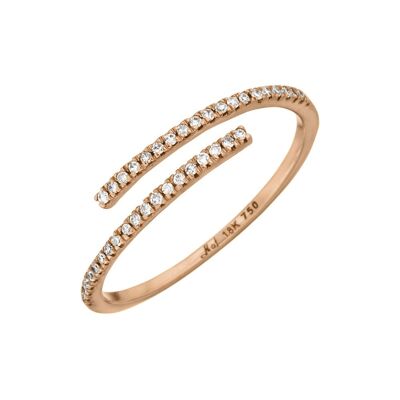 Ring Open with diamonds, 18K rose gold