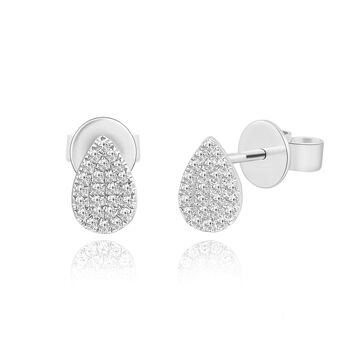 Boucles d'oreilles pendantes avec diamants, or blanc 18 carats 1