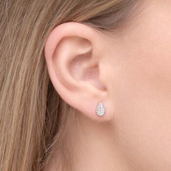 Boucles d'oreilles pendantes avec diamants, or blanc 18 carats 2