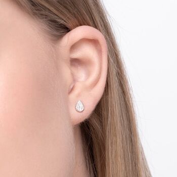 Boucles d'oreilles pendantes avec diamants, or blanc 18 carats 3