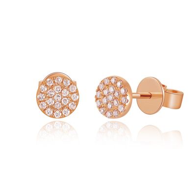 Earrings pavé with diamonds, 18K rose gold