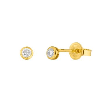 Clous d'oreilles "mon premier diamant", or jaune 18 carats 2