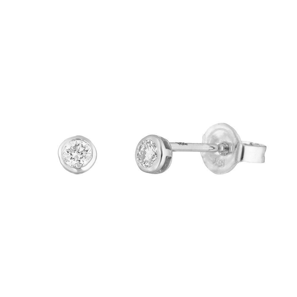 Ear studs "my first diamond", 18 K white gold