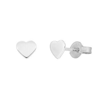 Clous d'oreilles coeur, or blanc 14 carats 1