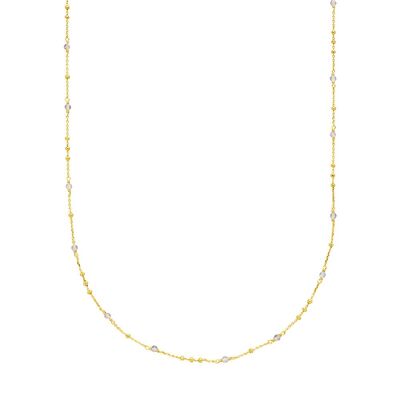 Collar Flying Gems, labradorita, 90cm, baño de oro amarillo de 18 quilates