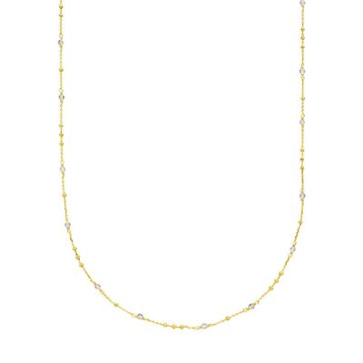 Collana Flying Gems, labradorite, 90 cm, placcata in oro giallo 18 carati