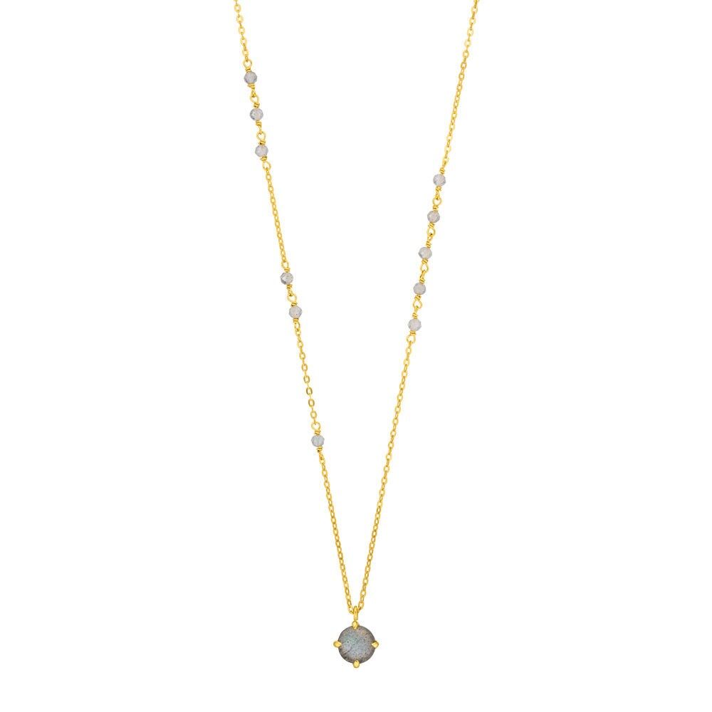 Collana Gemme Volanti, Labradorite, Placcato Oro Giallo 18K