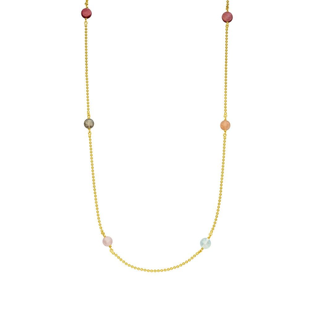 Collana Gorgeous Gems, 80cm, placcata in oro giallo 18 carati