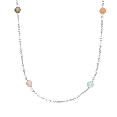 Collar Gorgeous Gems, 80cm, plata de ley 925
