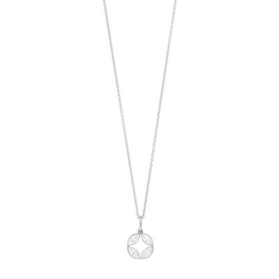 Collier fleur de zircone, argent 925