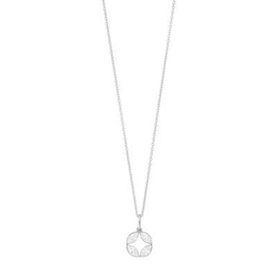 Necklace zirconia flower, 925 sterling silver