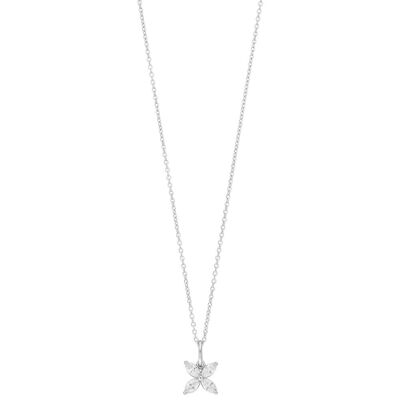 Collana Fiore Foglia, argento