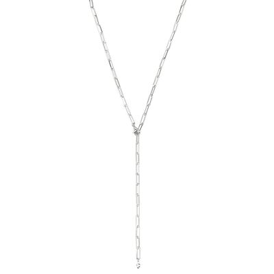 Collana a Y quadrata, 52 cm, argento sterling 925