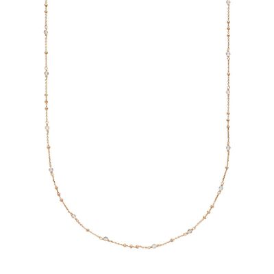 Necklace Flying Gems, labradorite, 90cm, 18k rose gold plated