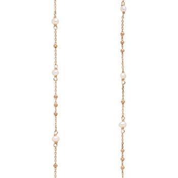 Collier Flying Gems, perle, 90cm, plaqué or rose 18K 2