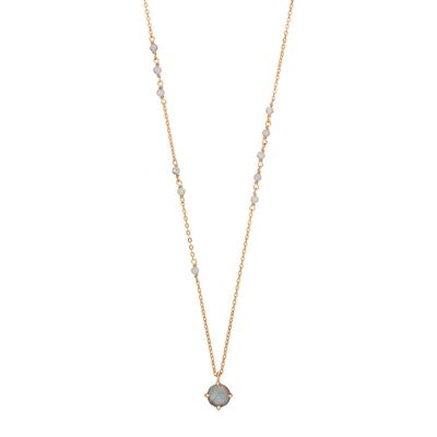 Flying Gems necklace, labradorite, 18K rose gold plated