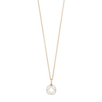 Collier fleur zircone, plaqué or rose 18 carats 1