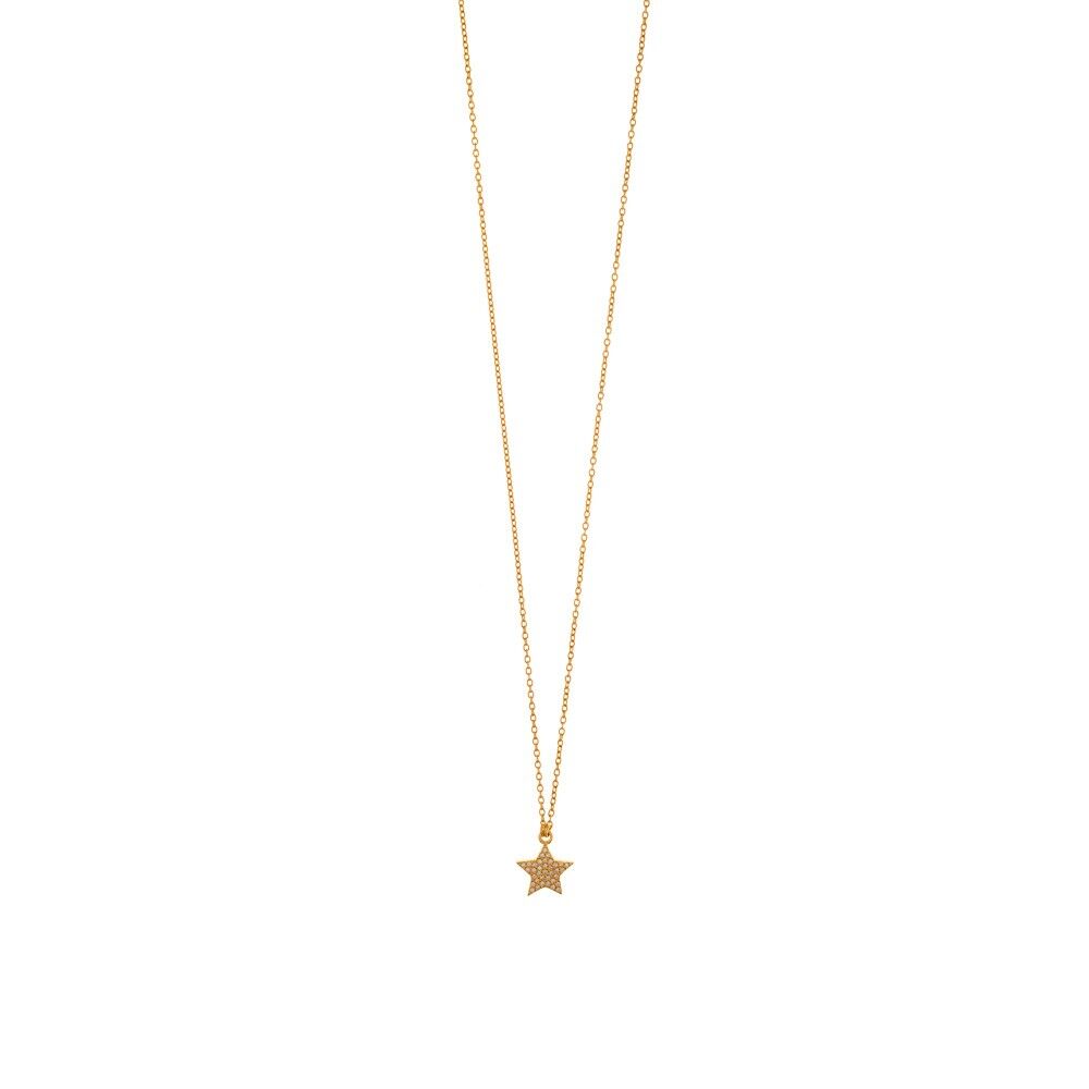 Collier étoile, plaqué or jaune 18 carats