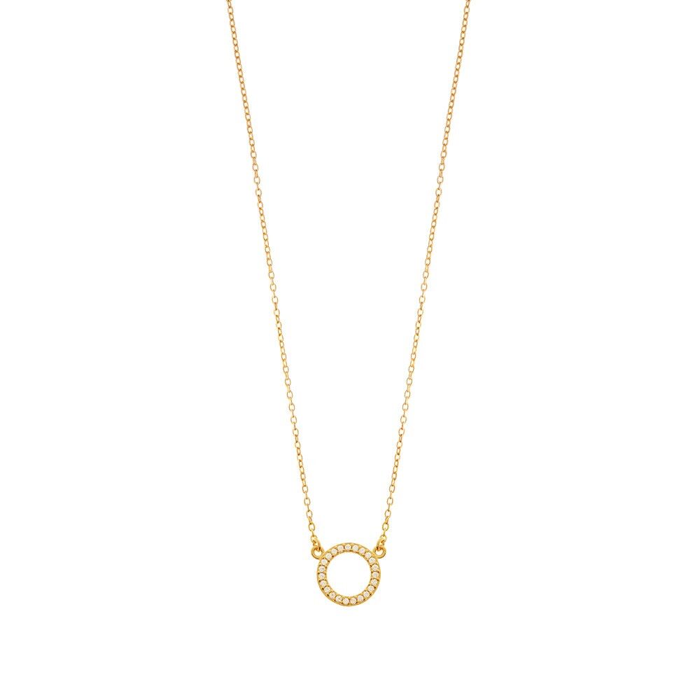 Glückskettchen Circle mit Zirkonia, Gelbgold vergoldet
