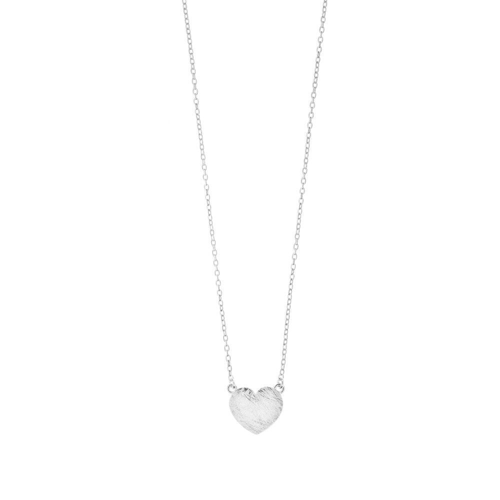 Collier Coeur-Disque, mat, argent