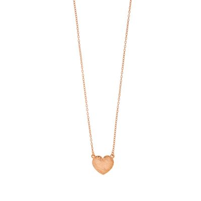 Halskette Heart-Disc, matt, Roségold vergoldet