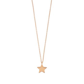 Collier Star Disc, mat, plaqué or rose 2