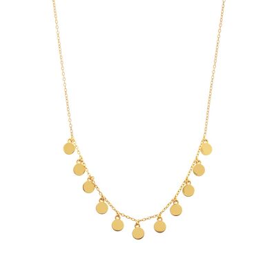 Necklace platelet, short, 18K yellow gold plated