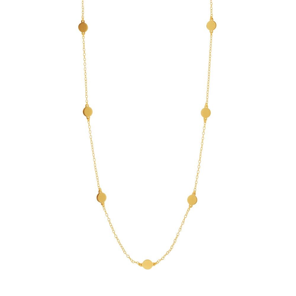 Piastrine per collana, corte, placcate in oro giallo
