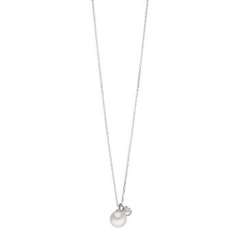 Collier Two Drop, argent sterling 925, perle/cristal de roche 1