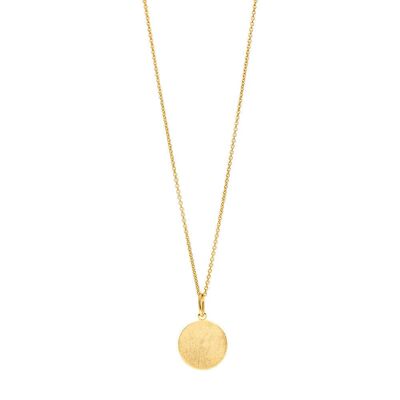 Necklace plate 14mm, 50cm long, 18K yellow gold plated