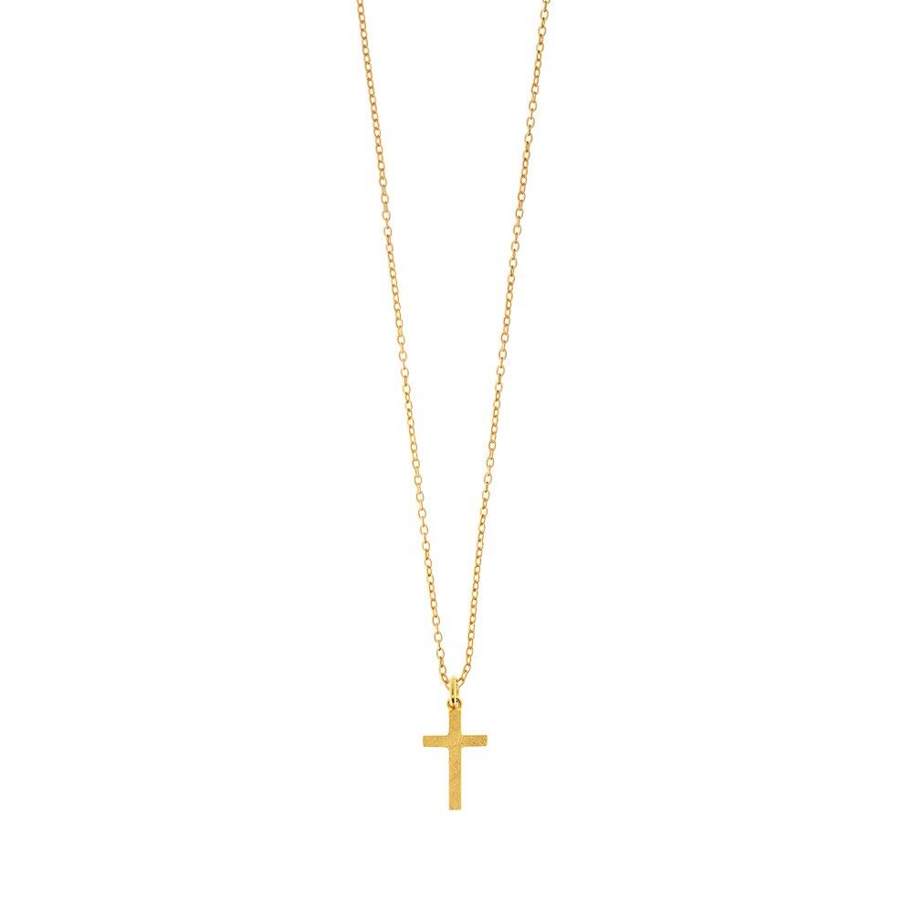 Collana croce, placcata oro giallo 18k