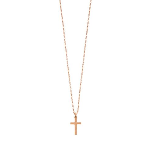 Halskette Kreuz, 18 K Rosegold vergoldet