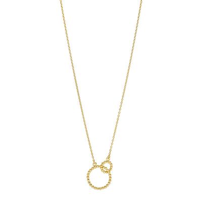 Necklace ball ring double, 45cm, 18K yellow gold plated