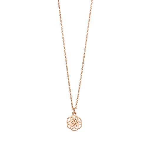 Halskette Flower of Life, 45cm, 18K Rosegold vergoldet