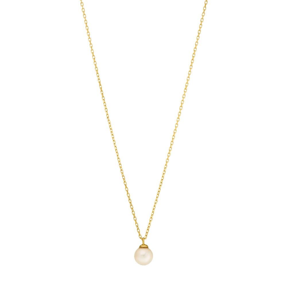 Collana Rain Drop, perla, placcata in oro giallo 18 carati