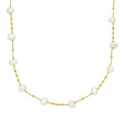 Necklace pearl, yellow gold