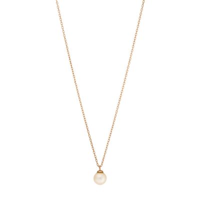 Collier Rain Drop, perle, plaqué or rose 18K