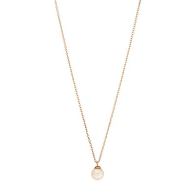 Rain Drop necklace, pearl, 18K rose gold plated