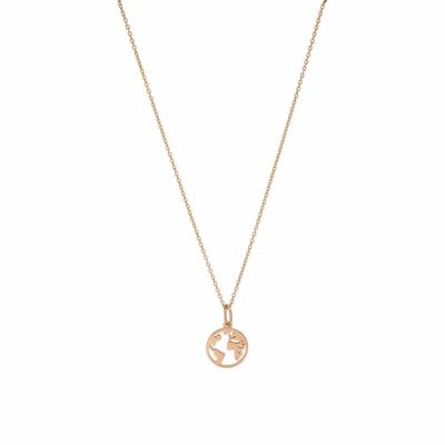 Globe necklace, 18K rose gold plated