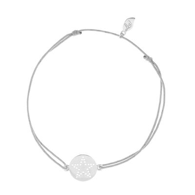 Bracciale portafortuna "For Kids" Disc STAR, argento sterling 925, grigio, bambini