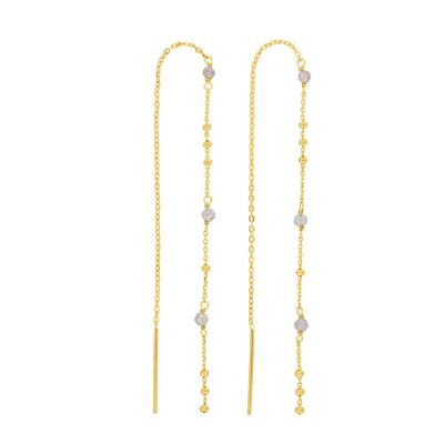 Boucles d'oreilles Flying Gems, labradorite, plaqué or jaune 18 carats